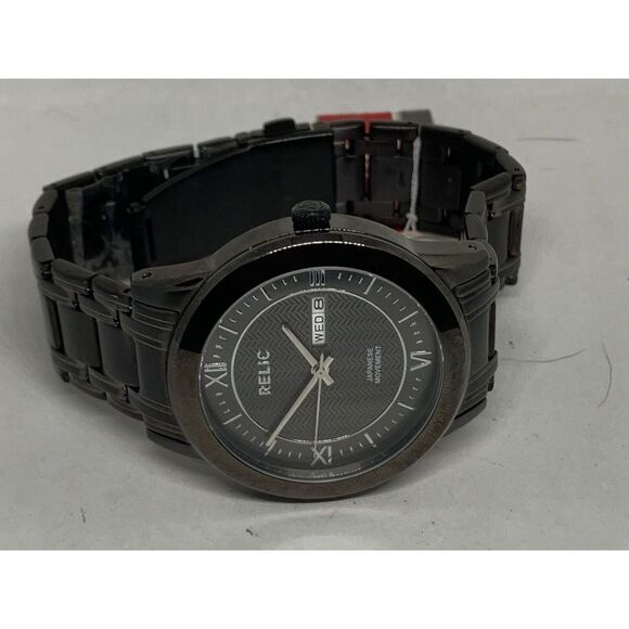 Relic ZR12053 Men's Black Stainless Steel Analog Dial Quartz Wrist Watch Ee210 - Picture 5 of 11